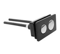 Vaguelly Rectangular Dual Flush Toilet Tank Button Replacement, Black Plastic Push Flushing Button for Bathroom Cistern, Universal Dual Push Toilet Flush Kit