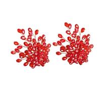 Vaguelly Red Crystal Shoe Clip for Daily Life and Gatherings 2pcs with Fine Workmanship Fashionable Enhancing and Casual Styles for Shoes Decor