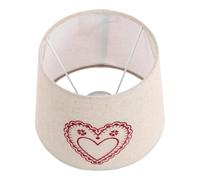 Vaguelly Red Drum Linen Lamp Shade with Embroidered Heart Design, Compatible with E27/e14 Bases, Stable Fit Replacement for Asian-Inspired Homes and Reading Corners, Vintage Decorative