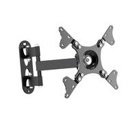 Vaguelly Retractable Rotatable Tv Wall Mount Bracket with Shelf Sturdy Black Wall-mounted LCD Monitor Stand for Space-saving and Secure Installation