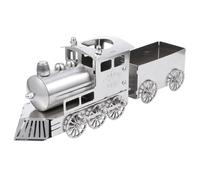Vaguelly Retro Style Steam Train Model Unique Table Decor for Train Enthusiasts Stainless Steel Ornament with Coal Car Housewarming Adults