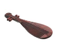 Vaguelly Retro Style Wooden Comb Fine Tooth Scalp Massager Hair Detangler Curly Hair Decorative Pipa Shape for Women