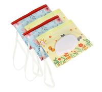 Vaguelly Reusable Eva Travel Pouch Wet Tissue Dispenser Lid, Window Opening Tissue Holder Bag for Car and Daily Use, 4pcs Pack Butterfly and Flower Designs