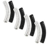 Vaguelly Rhinestone Shoelace Decoration Metal Buckles 8pcs for DIY Shoes | Shiny Delicate Style, Easy Installation and Removal, White and Black Mix, Lightweight Metal Pieces