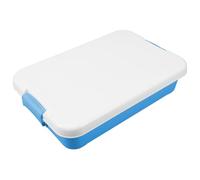 Vaguelly Sand Tray with Lid Portable Sensory Bin Plastic Stackable Play Tray Sandbox Storage Box Fill with Sand Beads and More for Indoor Outdoor Sensory Activities Sky-blue