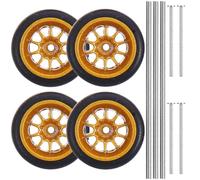 Vaguelly Scale Rc Car Wheels Replacement Kit Rubber Tires with Gold Spoke Rims for Model Vehicle Upgrade Enhances Realistic Look and Stable Driving
