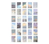 Vaguelly Scrapbook Cards Paper Material, Simple and Practical Design 30pcs with Natural Theme Background for Manual DIY and Postcard Making, Wall Decor and Photo Collage Supplies