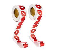 Vaguelly Self Adhesive Tanning Stickers for Sunbathing Body, 2 Rolls 500 Pieces Each, 1.5 Inch Red Removable Body Stickers Suitable for Holiday and Outdoor Tanning