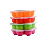 Vaguelly Silicone Solid Food Container with Lid Complementary Food Preservation Box for Boy Girl Colors