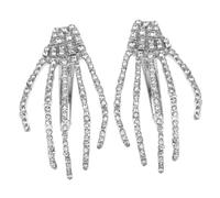 Vaguelly Skeleton Hand Hair Clips Skull Rhinestone Hairpin 2pcs Halloween Hair Accessories Gothic Ghost Claw Barrette Suitable for Halloween Party Cosplay Daily Use