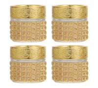 Vaguelly Small Glass Bottles 4Pcs 10G Empty Jars Golden Plastic and Glass Storage Containers for Kitchen Spice Storage and Food Organising