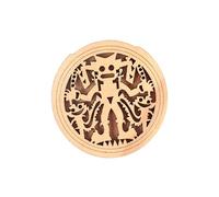 Vaguelly Soundhole Cover Wooden Maple Wood for Guitars Human Pattern to Block Feedback Sound Hole Cover for Soundhole Pickup Guitars for Adults
