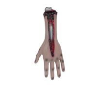 Vaguelly Spooky Realistic Bloody Severed Arm Prop for Halloween Decoration Fake Human Hand Prank for Zombie Cosplay Haunted Houses and Versatile Scary Body Parts for Thrilling Events