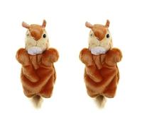 Vaguelly Squirrel Hand Puppet Fluffy Animal Finger Puppet Toy for Kids Storytelling Role-Play Interactive Parent-Child Communication