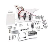 Vaguelly ST Electric Guitar Kit Full Accessories White Basswood Body Maple Fingerboard DIY Guitar Building Set for Music Enthusiasts