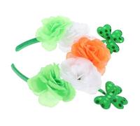 Vaguelly St Patrick's Day Headband Delicate Rose Hair Clasp for Party Decorations Festive Shamrock Design for Masquerade and Costume Events Photo Prop