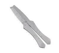 Vaguelly Stainless Steel Beard Comb Set Anti-Static Folding Comb for Men Sturdy Beard Grooming Tool for Home and Barber Use