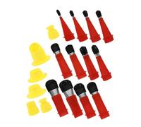 Vaguelly Stainless Steel Caulking Nozzle Ergonomic Sealant Applicator Tool with Red Cap Finishing Tips for Efficient Home Maintenance and Reusable Sealant Application