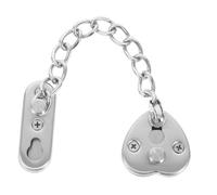 Vaguelly Stainless Steel Door Chain Lock Anti-Theft Latch Press Open Compact Front Door Safety Lock Adjustable No-Drill Security Chain for Home Hotel Protection with Heart-Shaped Design