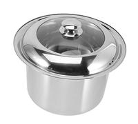 Vaguelly Stainless Steel Storage Bucket Bed Pan Commode Bucket Night Urine Holder Lidded Family Essential
