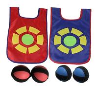 Vaguelly Sticky Ball Vest with EVA Balls for Outdoor School and Kindergarten Self Adhesive Training for Motor Skill Development Blue and Red Active Play Game