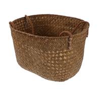Vaguelly Storage Basket Handwoven Seagrass Round Shape Portable Design for Bathroom Organization and Home Decor