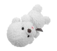 Vaguelly Stuffed Dog Bichon Frise Plush Wear Resistant Adorable Cuddle Companion for Decorative for Sleep and Relaxation Soft Material