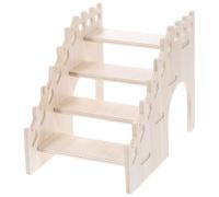 Vaguelly Sturdy Wooden Hamster Ladder Beige, Small Animal Step Shelf for Guinea Pigs and Hamsters, Odor Free Cage Accessory for Relaxing Play