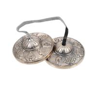 Vaguelly Tibetan Brass Cymbal Bell for Meditation Percussion Instrument for Yoga and Religious Ceremonies Small Symbols Positive and Tones