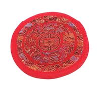 Vaguelly Tibetan Singing Bowl Mat 10cm Red Handmade Cloth Cushion Pad for Buddhist Sound Bowls Meditation Ritual Instrument Accessory