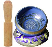 Vaguelly Tibetan Singing Bowl Set for Meditation Handcrafted Yoga Sound Bowl Chime Buddhism Decor for Home and Yoga Practice Random Color