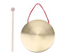 Vaguelly Traditional Chinese Hand Gong Metal Percussion Instrument with Mallet for Opera Parties and Rhythm Training Enhances Coordination and Fun