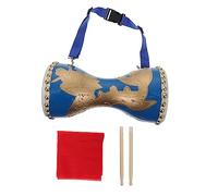 Vaguelly Traditional Chinese Waist Drum Set 14cm Adult Design Strap Drumsticks Handkerchief Portable Percussion Instrument for Dance and Performance