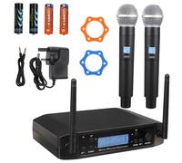 Vaguelly Twin Wireless Microphones Uk Plug Karaoke Mic System for Stage Home Use