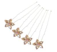 Vaguelly U Shaped Rhinestone Hair Forks Hair Sticks for Women Girls Decorative Stones Wedding