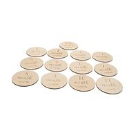 Vaguelly Unique Wooden Baby Milestone Cards 13pcs Monthly Milestone Marker Discs Newborn Shower Present
