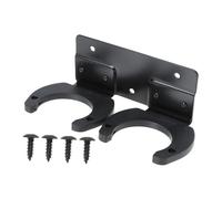 Vaguelly Universal Wall-mounted Microphone Rack Double Slot Mic Holder Iron Rubber Heavy-duty Stand for Home KTV Conference Church Desktop