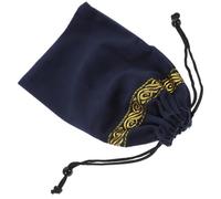 Vaguelly Velvet Tarot Card Pouch Sturdy Drawstring for Tarot Cards and Coins, Navy Blue Decorative Storage Bag Suitable for Divination Games, Not Easy to Break and Stylish