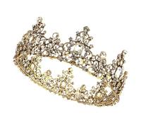 Vaguelly Vintage Baroque Crown Headdress for Women Lightweight Wedding Bride Hair Accessory for Prom Birthday Celebration and Costume Parties