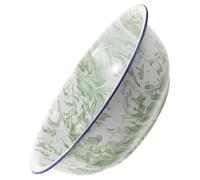 Vaguelly Vintage Enamel Wash Basin 34cm, Classic Old-Fashioned Foot Bath Bowl with Firm Grip and Sturdy Design, Suitable for Dough Mixing and Fruit Soaking, Sturdy Multi-use Enamel Foot