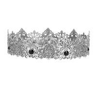 Vaguelly Vintage Pearl Prom King Crown for Men Retro European Medieval Tiara Hair Accessory Elegant Bridal Wedding Crown for Balls Halloween Parties and Celebrations