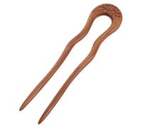 Vaguelly Vintage Wooden U Shaped Hair Pins Non-slip Chinese Hair Chopsticks Elegant Fork Sticks for Women Classic Retro Secure Updo Styling for Wedding Party
