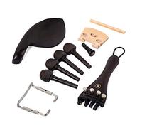 Vaguelly Violin Tailpiece Chinrest Pegs 15-Piece Set Ebony Full Size Violin Accessories Clamps Endpin Tail Gut Repair Kit