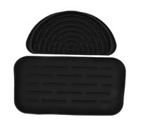 Vaguelly Water Dispenser Drip Tray and Fridge Drip Catcher Pan Set, Black Silicone Draining Mat with Trim-to-fit Design for Kitchen Worktop, 2pcs Splash Guard for Refrigerator Water