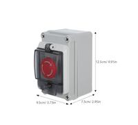 Vaguelly Waterproof Outdoor Emergency Stop Button Switch with Control Box, Red Mushroom Latching Push Pull Switch, Heavy Duty Industrial Power Control Station