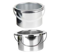 Vaguelly Wax Warmer Inner Pot Replacement for Hair Removal 2pcs 105mm Aluminum Melting Pan Compatible with Roll on Wax Kit for Professional and Home Use