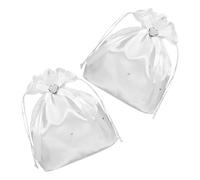 Vaguelly Wedding money bag 2pcs heart-shaped satin purse with sparkling rhinestones for western weddings bridesmaids