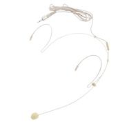 Vaguelly Wired Headset Microphone Performing Arts for Steerable Radio Pole Condenser Mic Stable Head-mounted Design, Beige Plastic Vocal Microphone Voice Graduation Party Use