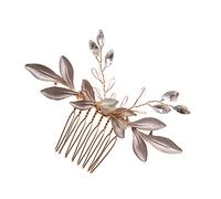 Vaguelly Women's Hair Comb Slides Sparkly Bridal Wedding Party Headpiece Hair Accessory Comb Leaf Design