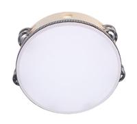 Vaguelly Wood Tambourine Double Row Jingles Hand Percussion Instrument for Preschool Rhythm Development Coordination and Group Music Activities in Class and Christmas Party